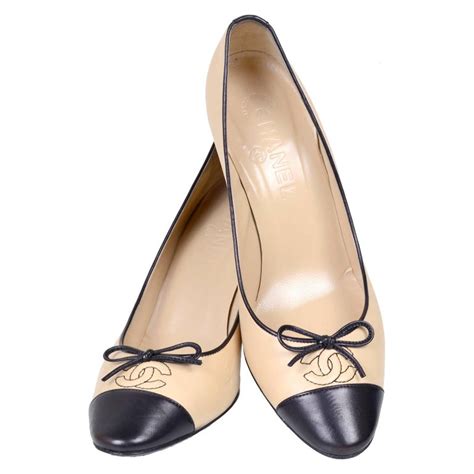 chanel black and nude shoes|Chanel pumps beige and black.